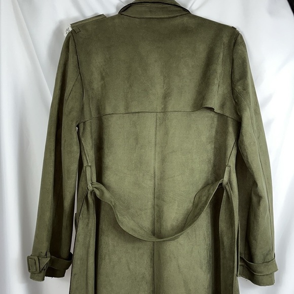 Philosophy faux leather trench belt wrap  Sz M olive green - Picture 11 of 13